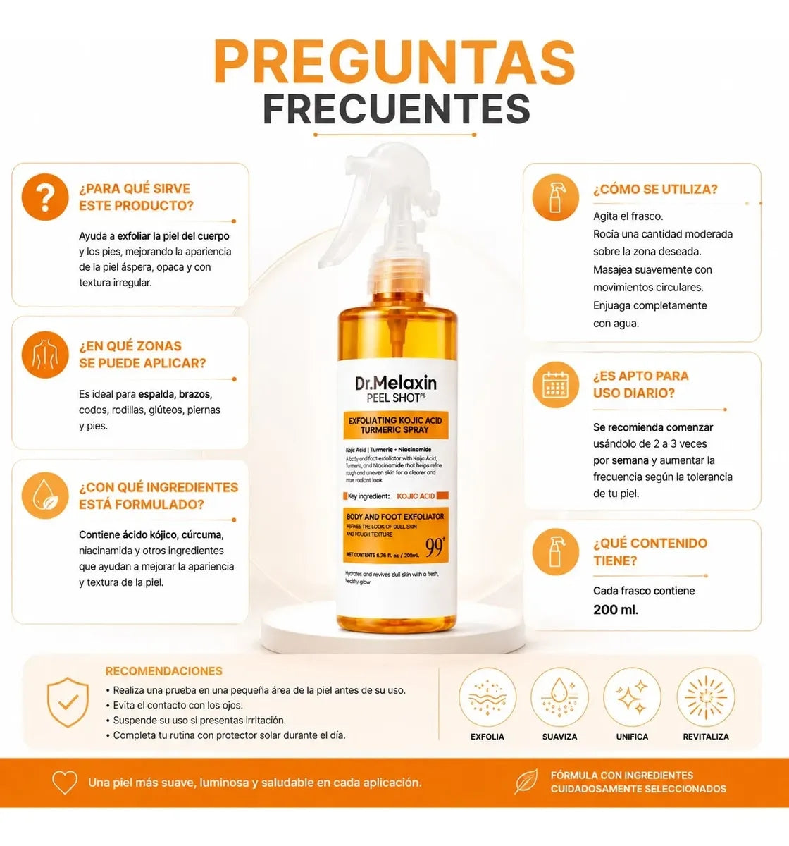 Dr. Melaxin Exfoliante Corporal de Ácido Kójico y Cúrcuma